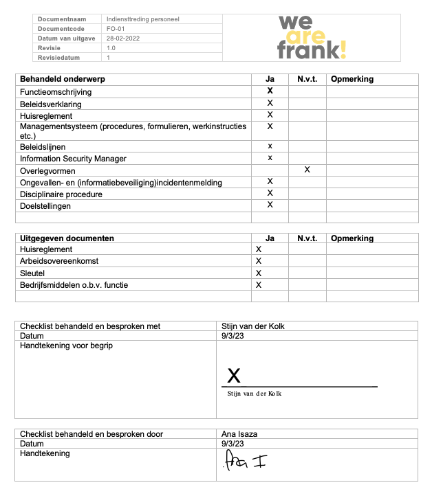 Indienstreding document